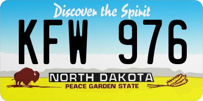ND license plate KFW976