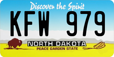 ND license plate KFW979