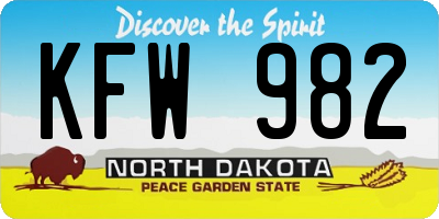 ND license plate KFW982