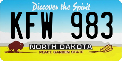ND license plate KFW983