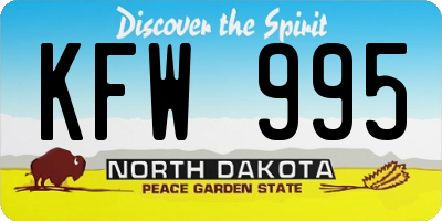 ND license plate KFW995