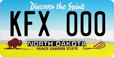 ND license plate KFX000