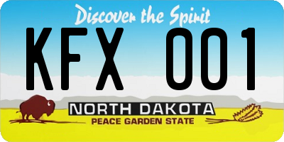 ND license plate KFX001