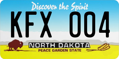 ND license plate KFX004
