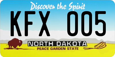 ND license plate KFX005
