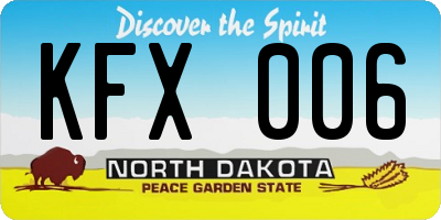ND license plate KFX006
