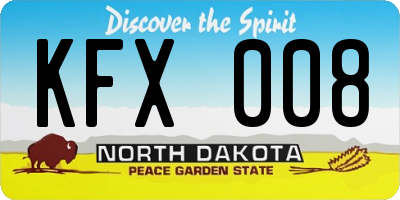 ND license plate KFX008