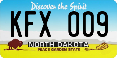 ND license plate KFX009
