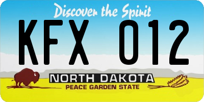 ND license plate KFX012
