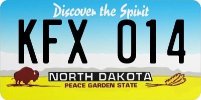 ND license plate KFX014