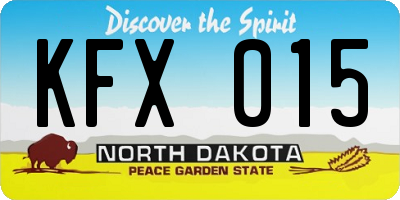 ND license plate KFX015