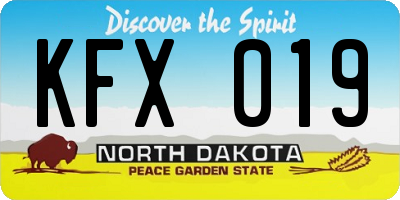 ND license plate KFX019