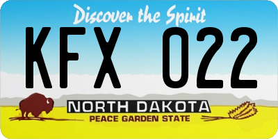 ND license plate KFX022