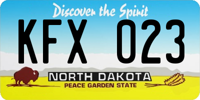 ND license plate KFX023