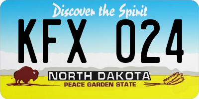 ND license plate KFX024
