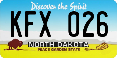 ND license plate KFX026