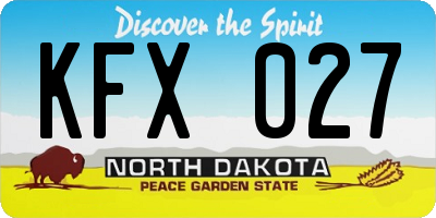 ND license plate KFX027