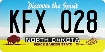 ND license plate KFX028