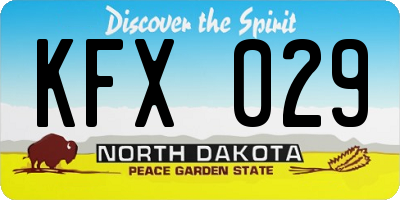 ND license plate KFX029