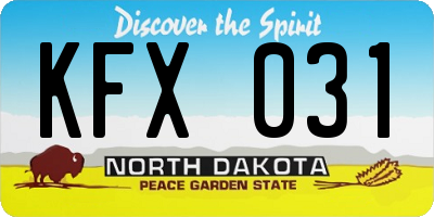 ND license plate KFX031