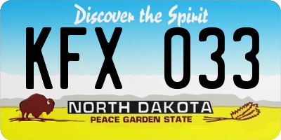 ND license plate KFX033