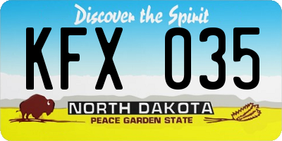 ND license plate KFX035