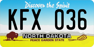 ND license plate KFX036