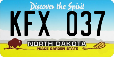 ND license plate KFX037