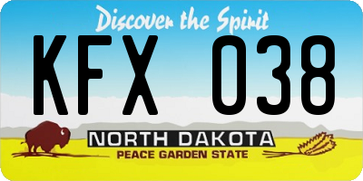 ND license plate KFX038