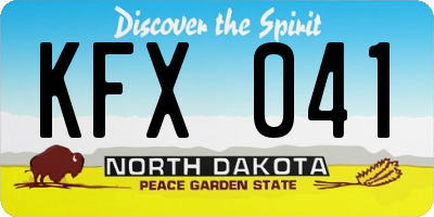 ND license plate KFX041