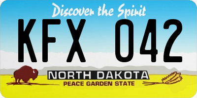 ND license plate KFX042