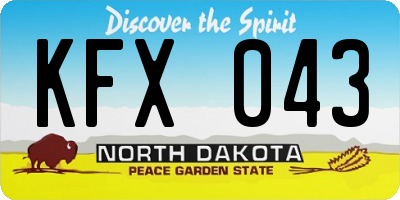 ND license plate KFX043