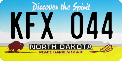 ND license plate KFX044