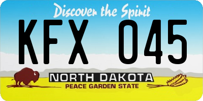 ND license plate KFX045