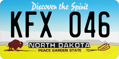 ND license plate KFX046