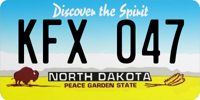 ND license plate KFX047