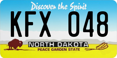 ND license plate KFX048