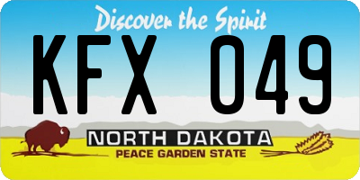 ND license plate KFX049