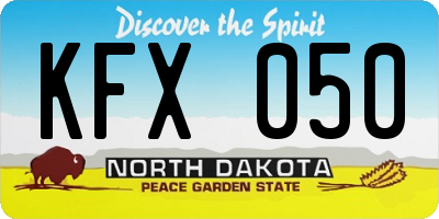 ND license plate KFX050