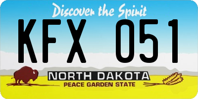 ND license plate KFX051