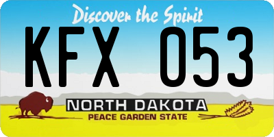 ND license plate KFX053