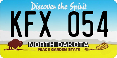 ND license plate KFX054