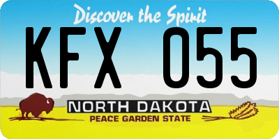 ND license plate KFX055