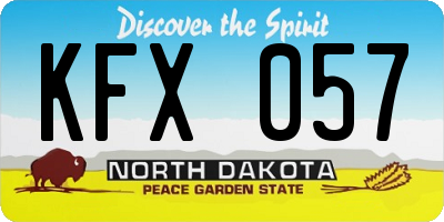 ND license plate KFX057