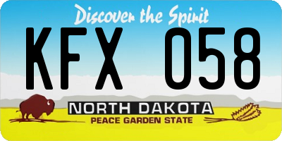 ND license plate KFX058