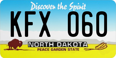ND license plate KFX060