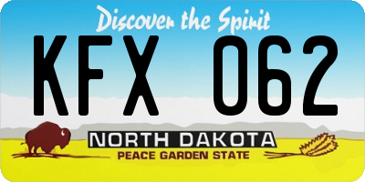 ND license plate KFX062