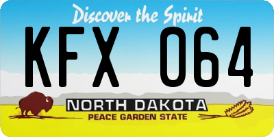 ND license plate KFX064