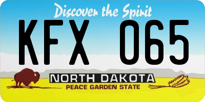 ND license plate KFX065