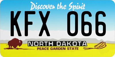ND license plate KFX066